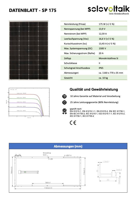 Solovoltaik Flat Komplett-Set 350