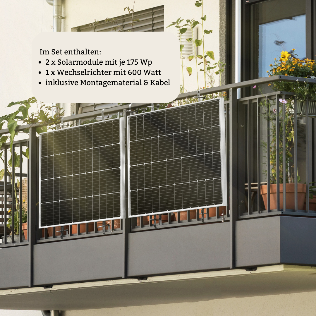 Solovoltaik Balkon Komplett-Set 350
